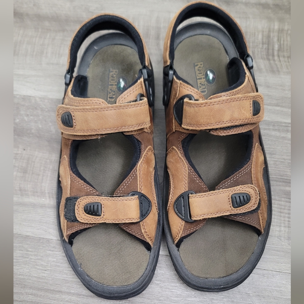 Men's Redhead Brown Leather Sandals Sz11